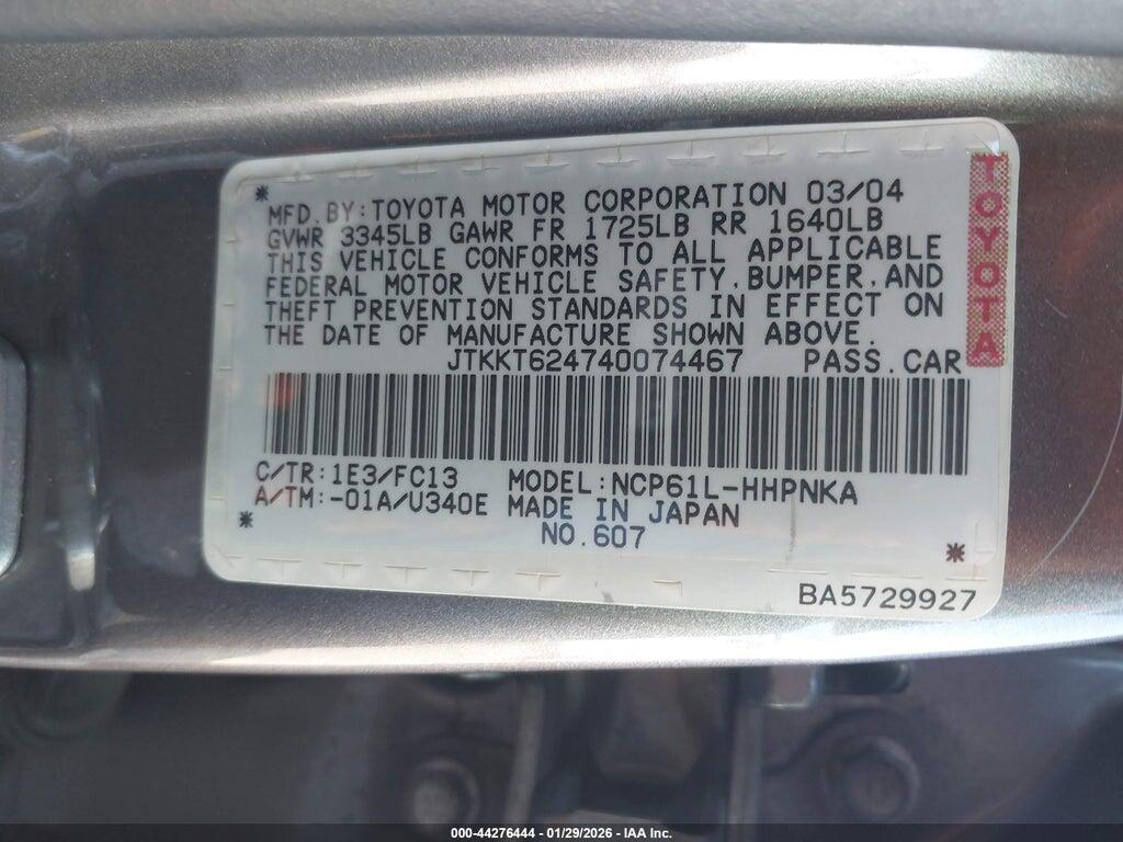 JTKKT624740074467 2004 SCION XA photo no. 9