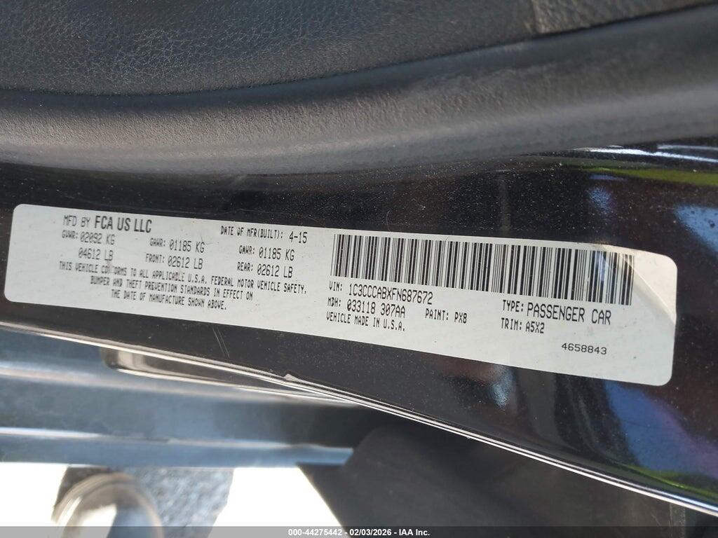 1C3CCCABXFN687672 2015 CHRYSLER 200 photo no. 9