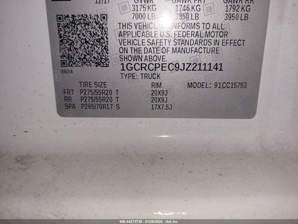 1GCRCPEC9JZ211141 2018 CHEVROLET SILVERADO 1500 photo no. 9