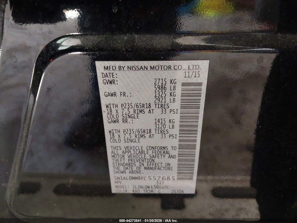 5N1AL0MM8FC557685 2015 INFINITI QX60 photo no. 9