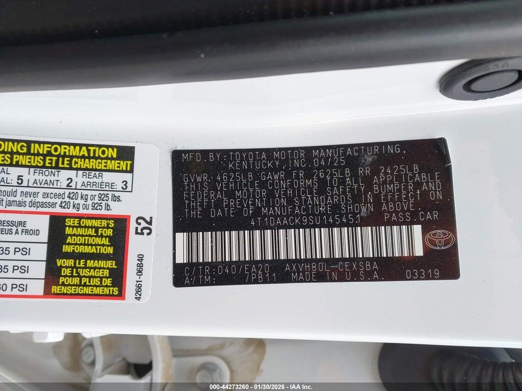4T1DAACK9SU145451 2025 TOYOTA CAMRY photo no. 9