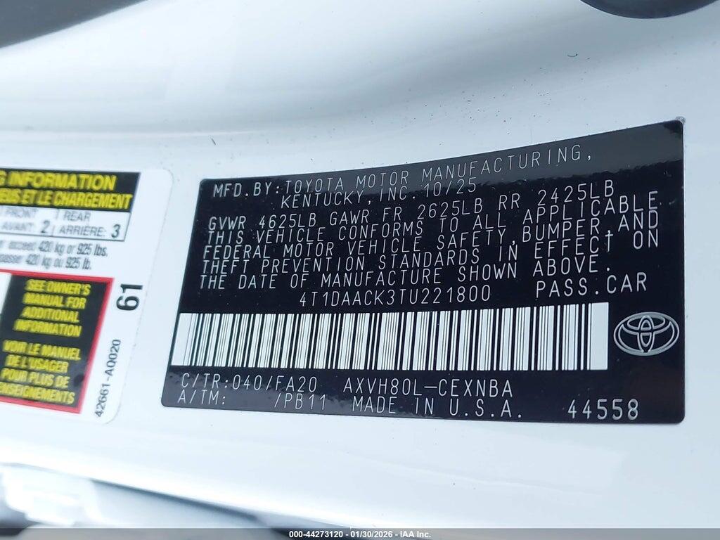 4T1DAACK3TU221800 2026 TOYOTA CAMRY photo no. 9
