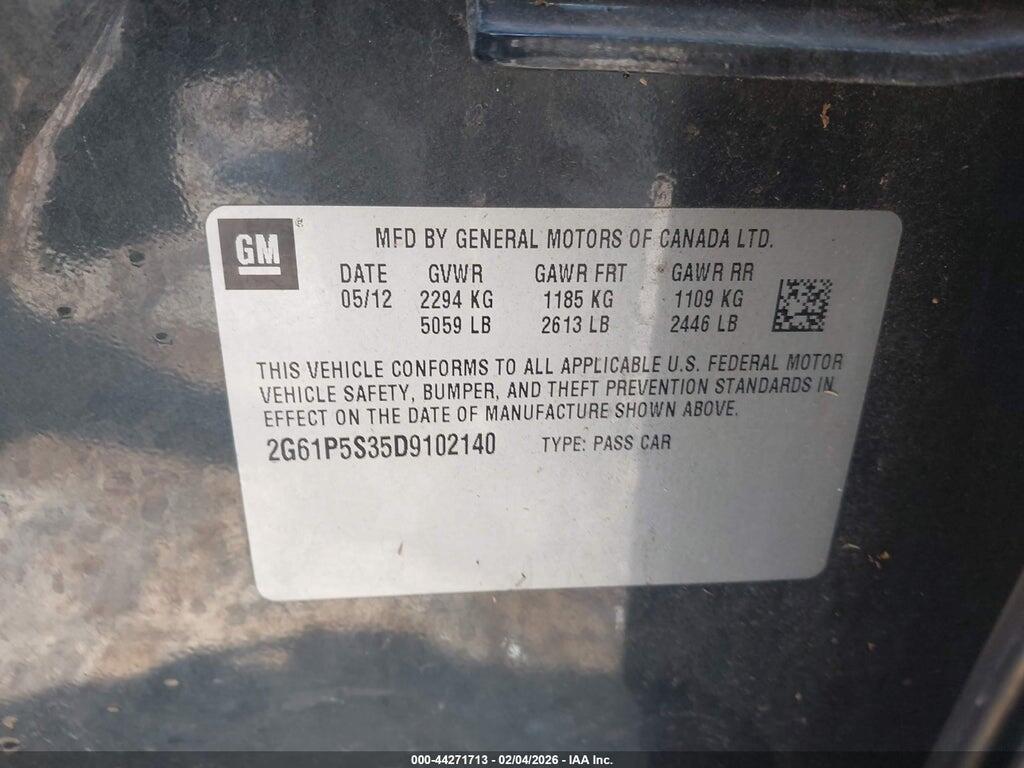 2G61P5S35D9102140 2013 CADILLAC XTS photo no. 9