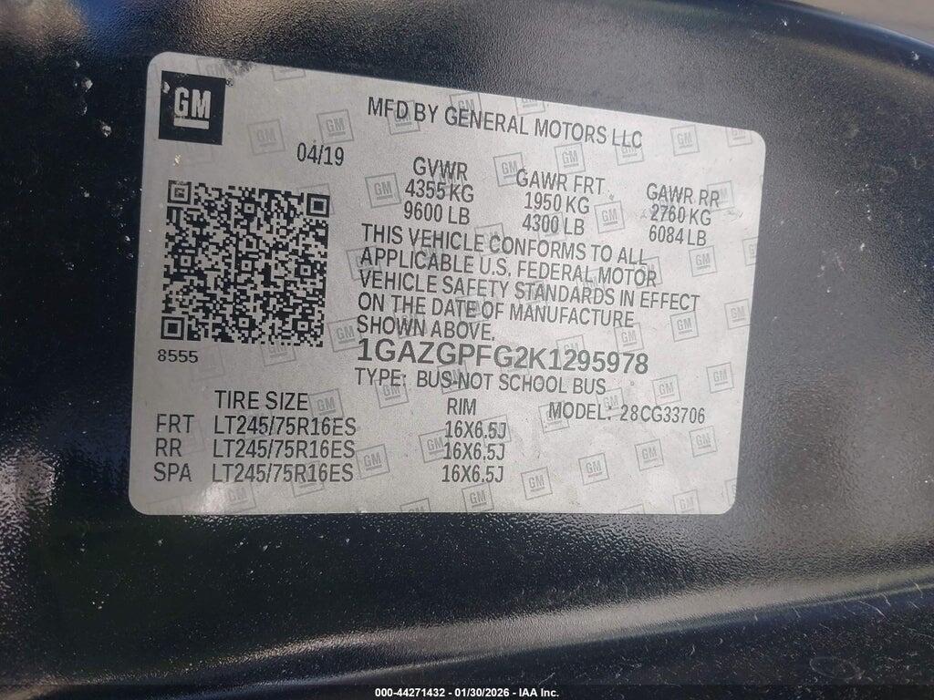 1GAZGPFG2K1295978 2019 CHEVROLET EXPRESS 3500 photo no. 9