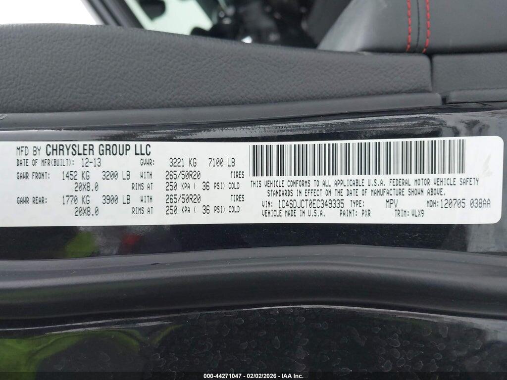 1C4SDJCT0EC349335 2014 DODGE DURANGO photo no. 9
