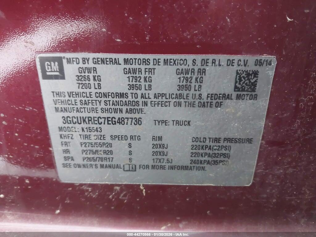 3GCUKREC7EG487736 2014 CHEVROLET SILVERADO 1500 photo no. 9
