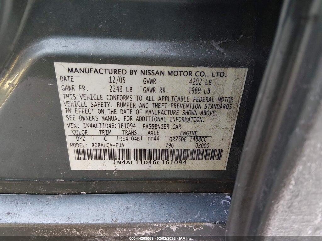 1N4AL11D46C161094 2006 NISSAN ALTIMA photo no. 9