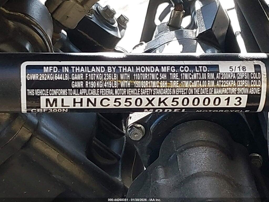 MLHNC550XK5000013 2019 HONDA CBF300 photo no. 10