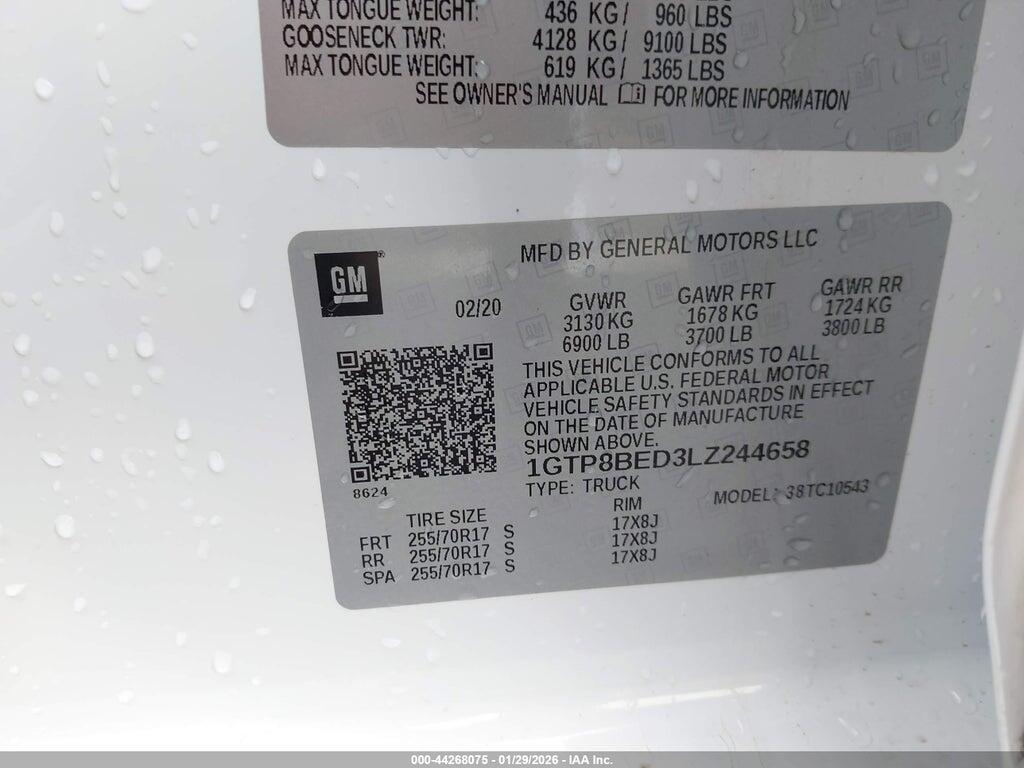 1GTP8BED3LZ244658 2020 GMC SIERRA 1500 photo no. 9