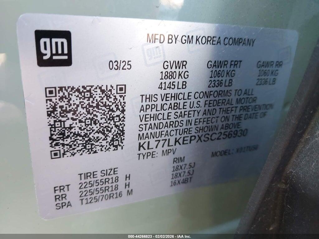 KL77LKEPXSC256930 2025 CHEVROLET TRAX photo no. 9