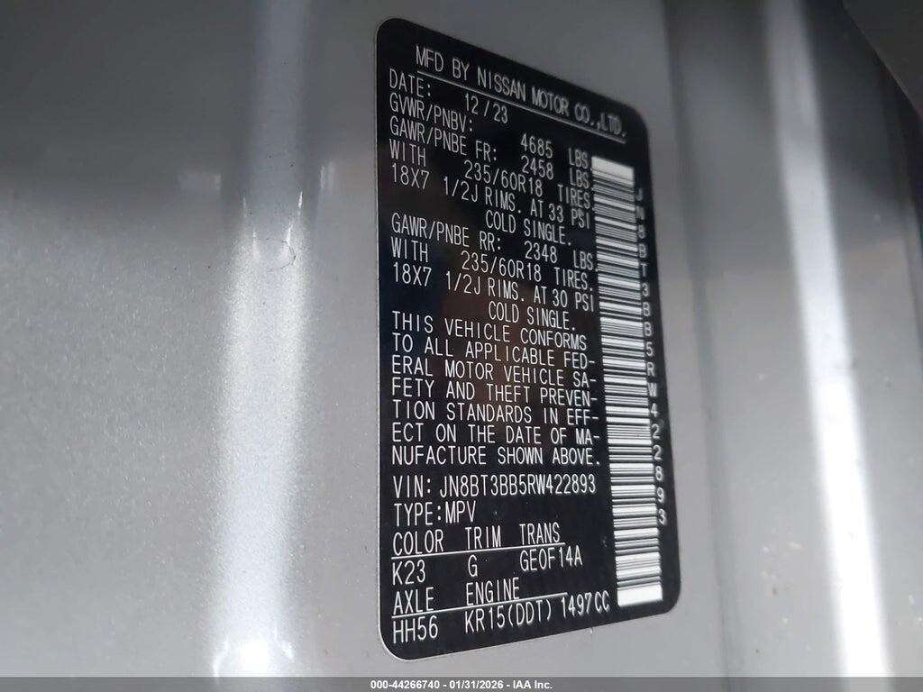 JN8BT3BB5RW422893 2024 NISSAN ROGUE photo no. 9