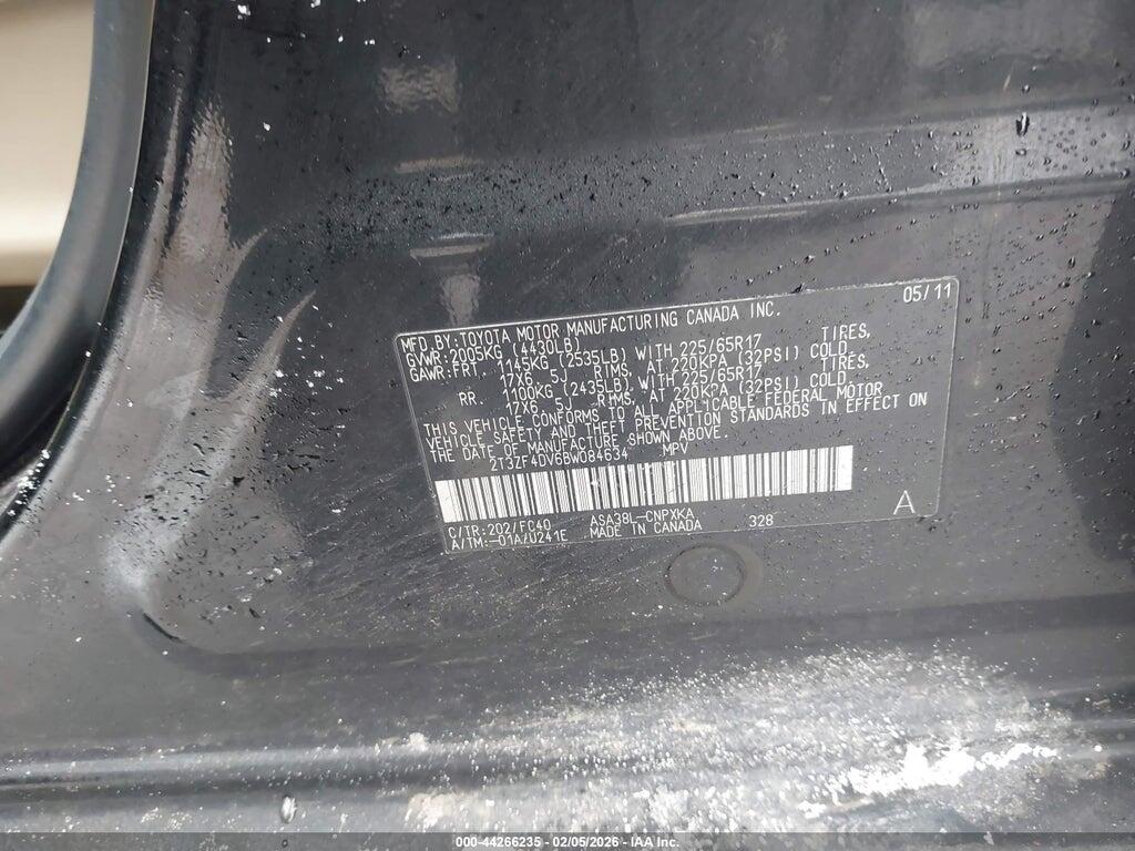 2T3ZF4DV6BW084634 2011 TOYOTA RAV4 photo no. 9