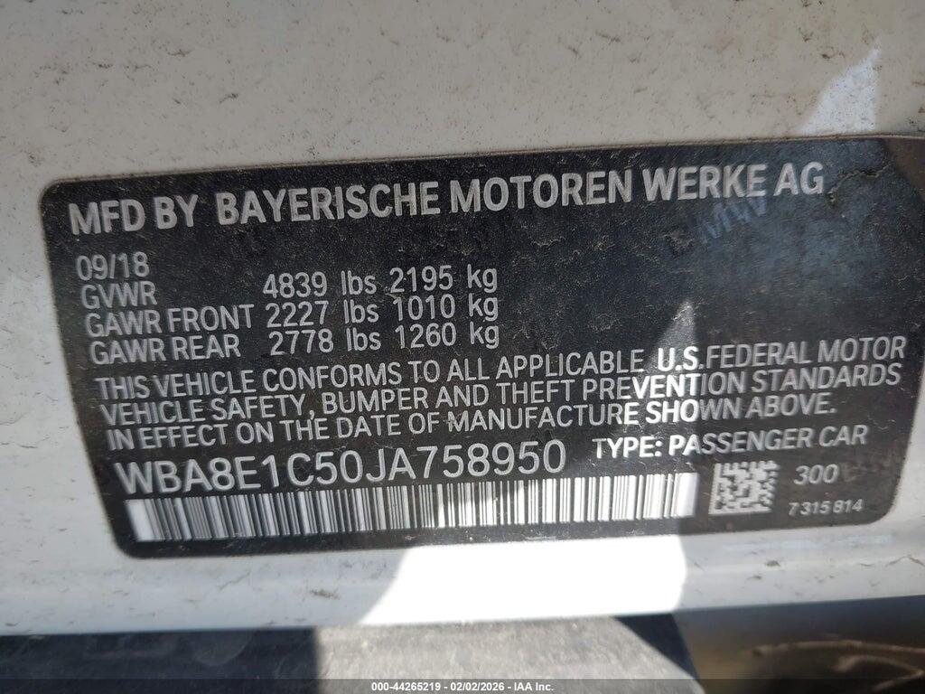 WBA8E1C50JA758950 2018 BMW 330E photo no. 9