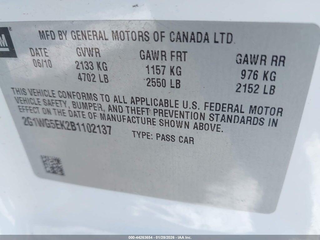 2G1WG5EK2B1102137 2011 CHEVROLET IMPALA photo no. 9