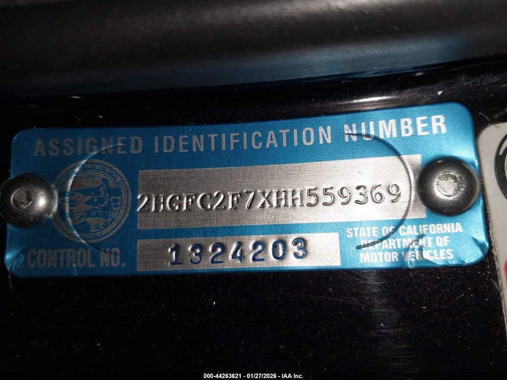 2HGFC2F7XHH559369 2017 HONDA CIVIC photo no. 9