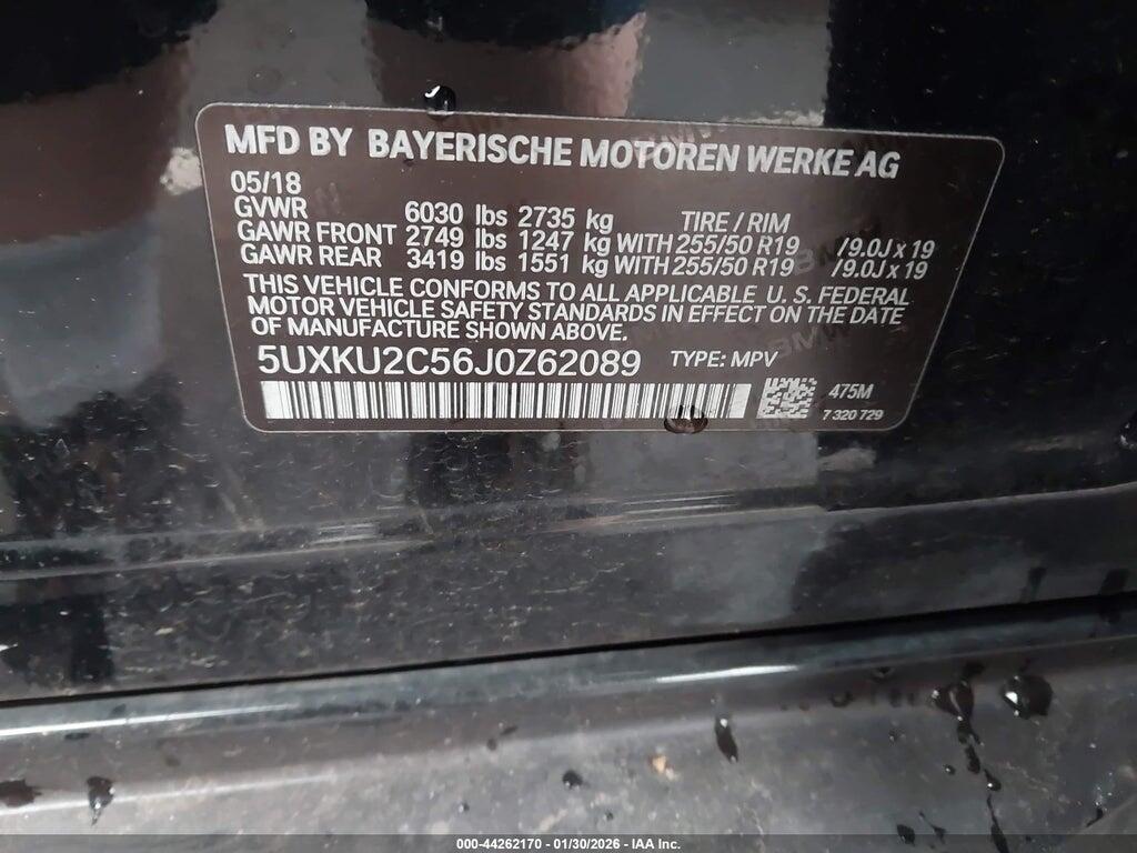 5UXKU2C56J0Z62089 2018 BMW X6 photo no. 9