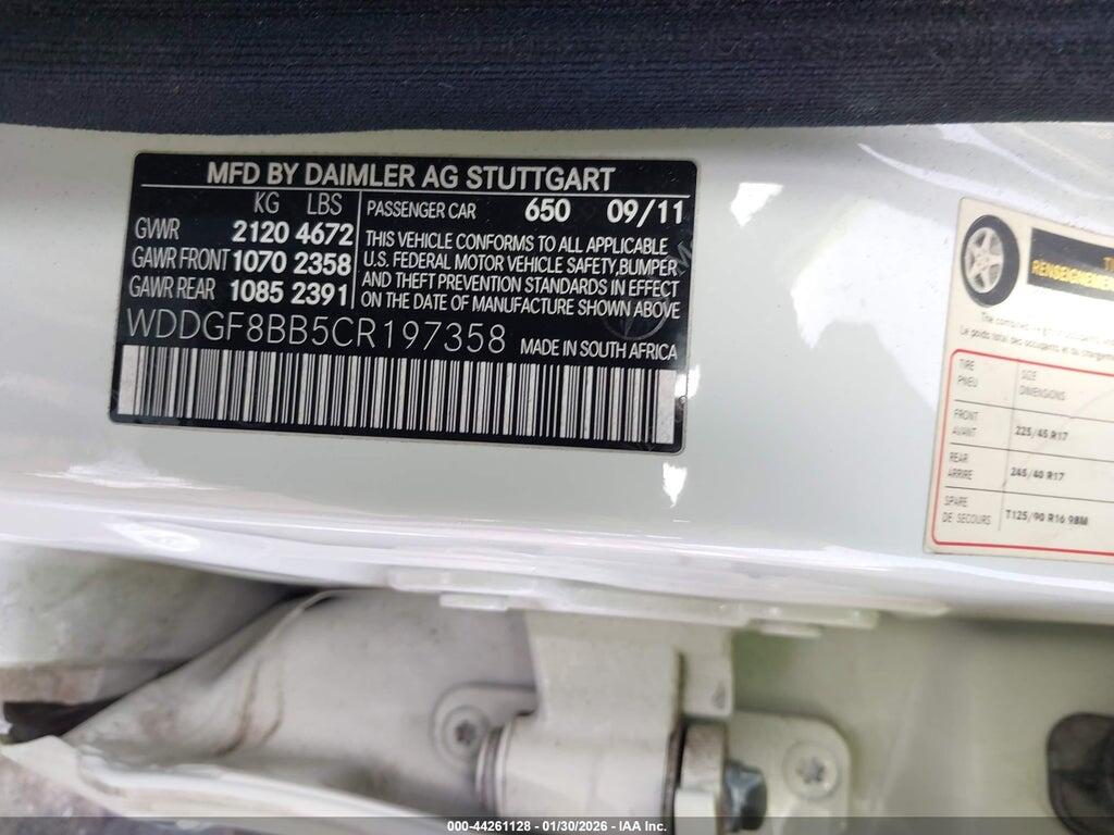 WDDGF8BB5CR197358 2012 MERCEDES-BENZ C 300 photo no. 9
