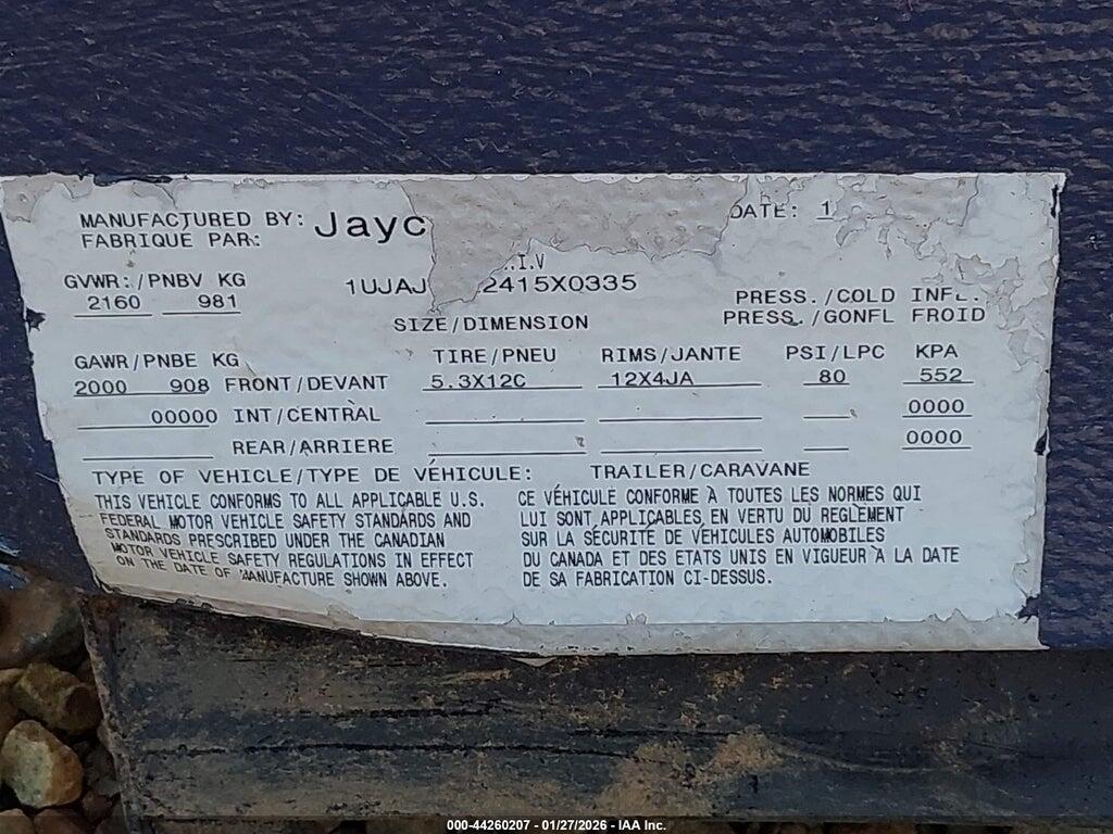 1UJAJ01E2415X0335 2004 JAYCO Q WEST photo no. 9