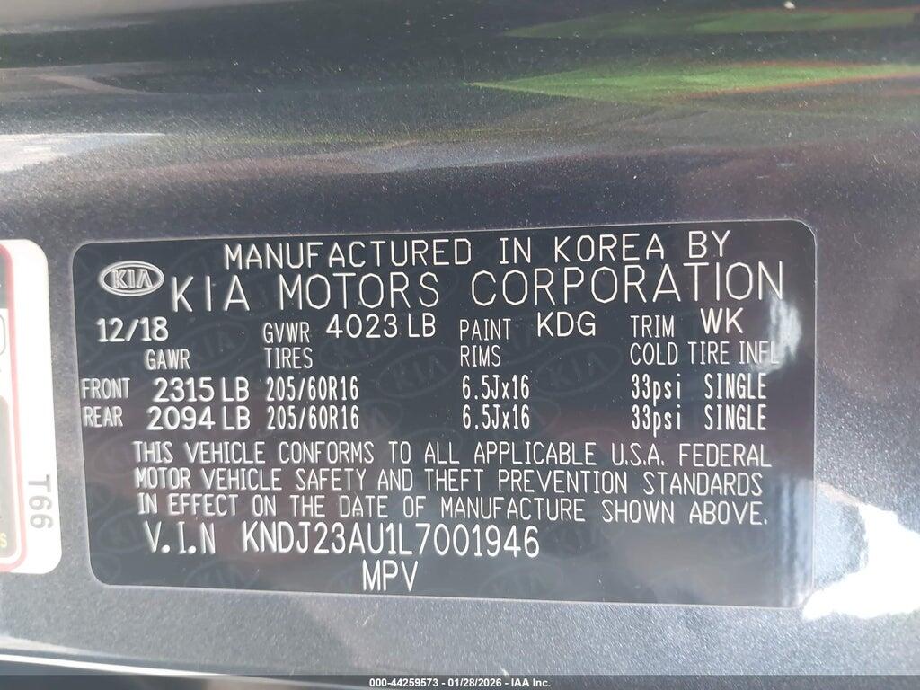 KNDJ23AU1L7001946 2020 KIA SOUL photo no. 9