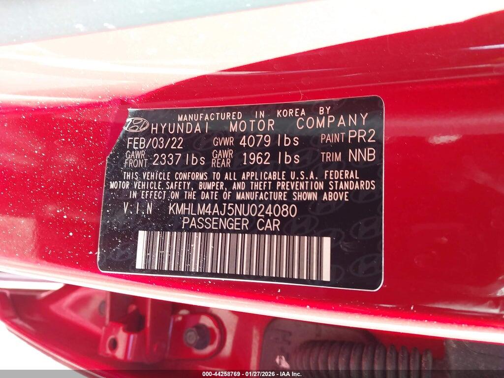 KMHLM4AJ5NU024080 2022 HYUNDAI ELANTRA HYBRID photo no. 9