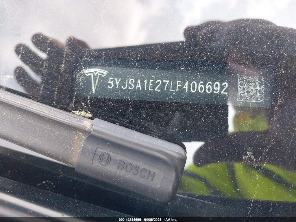 5YJSA1E27LF406692 2020 TESLA MODEL S photo no. 9