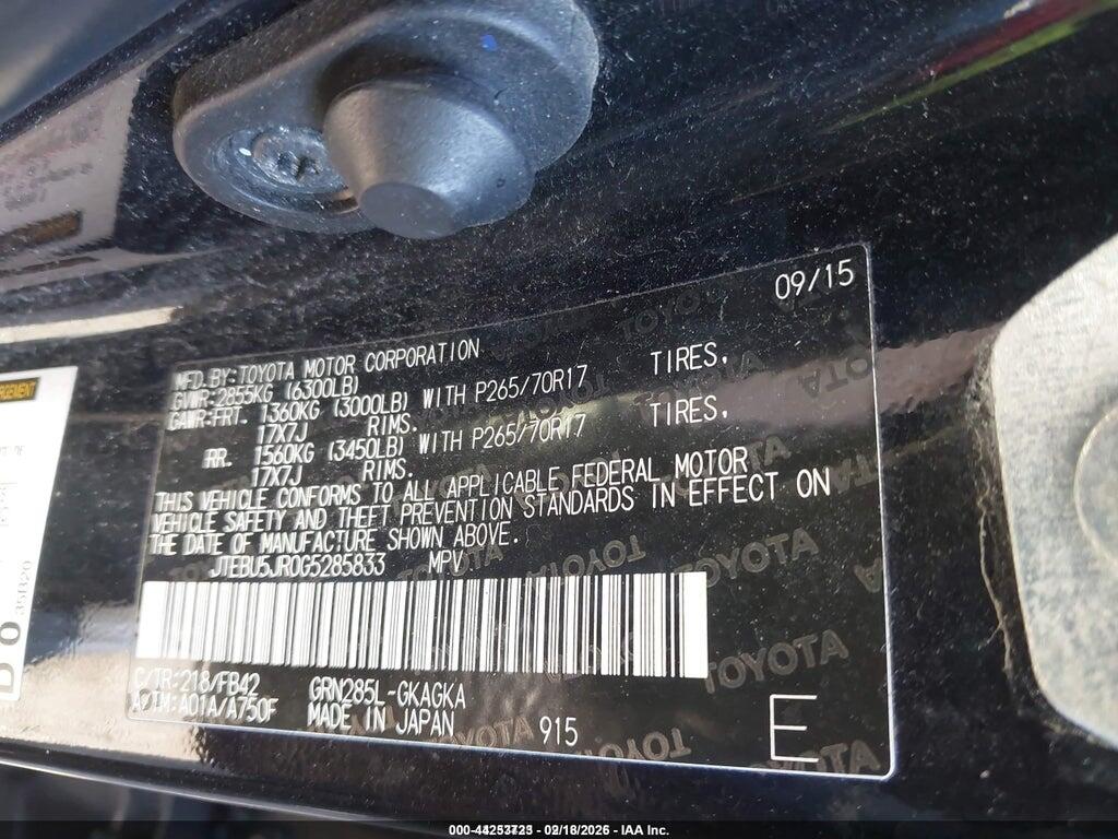JTEBU5JR0G5285833 2016 TOYOTA 4RUNNER photo no. 9