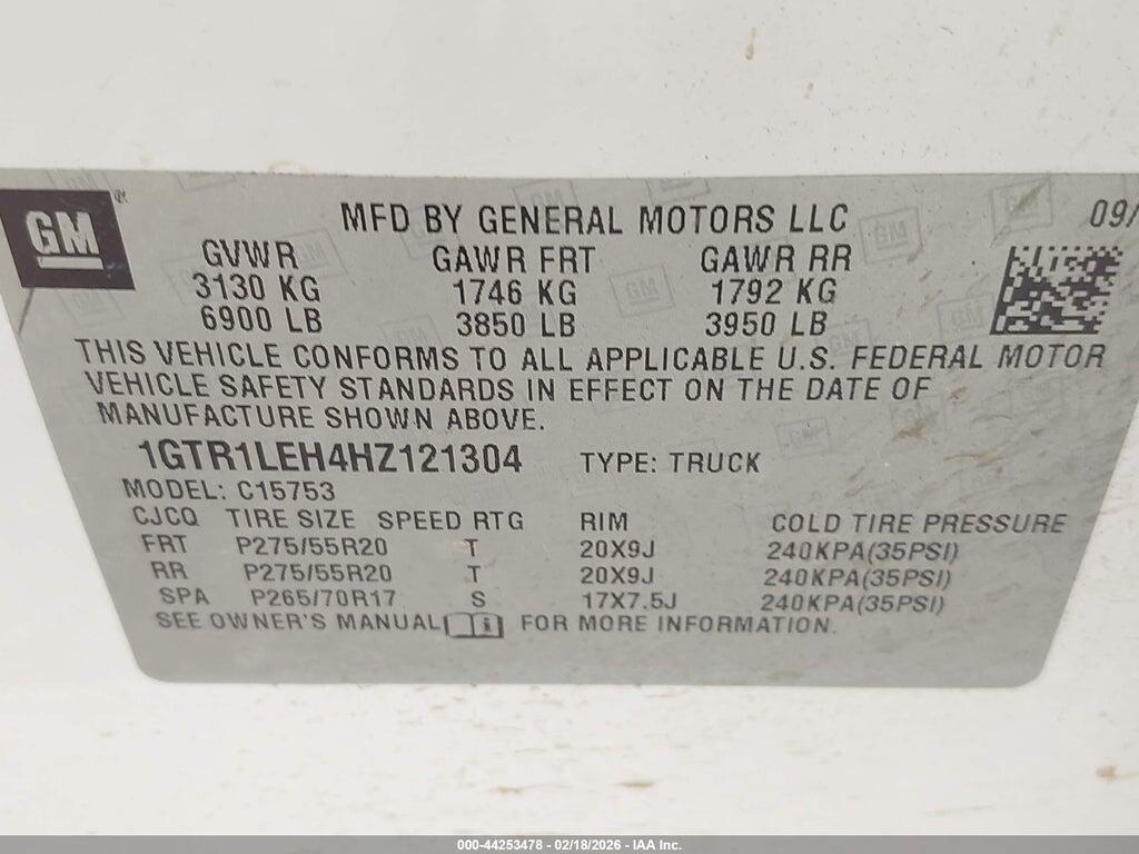 1GTR1LEH4HZ121304 2017 GMC SIERRA 1500 photo no. 9