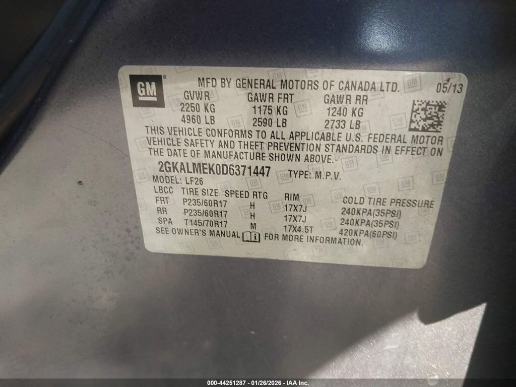 2GKALMEK0D6371447 2013 GMC TERRAIN photo no. 9