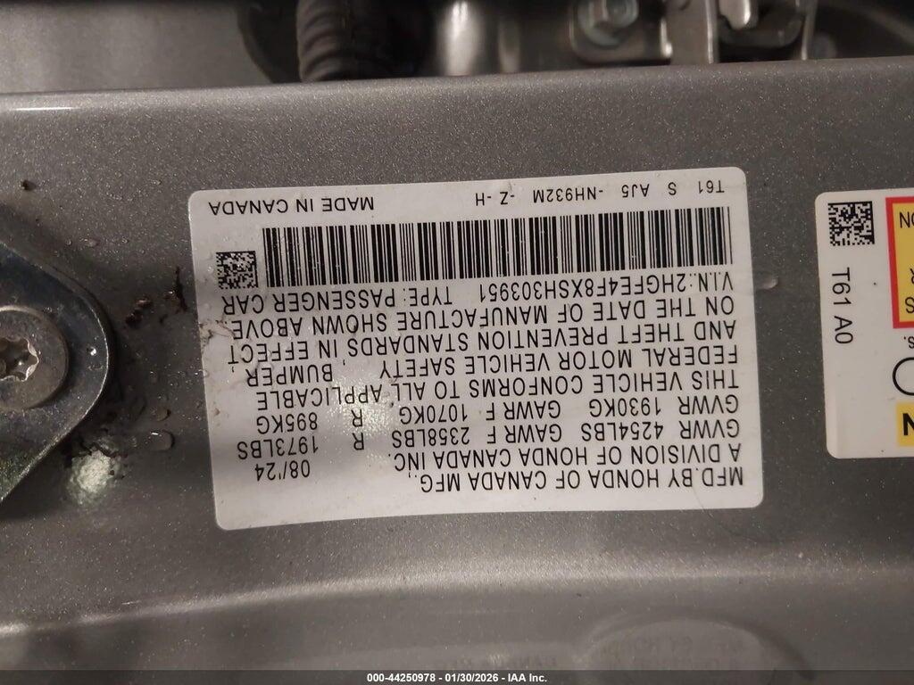2HGFE4F8XSH303951 2025 HONDA CIVIC HYBRID photo no. 9