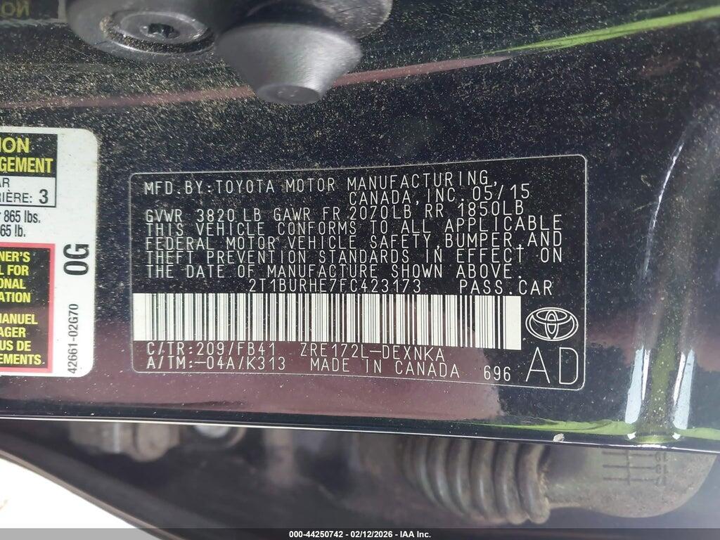 2T1BURHE7FC423173 2015 TOYOTA COROLLA photo no. 9