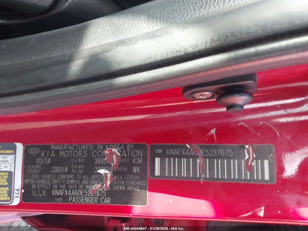 KNAFX4A60E5237675 2014 KIA FORTE photo no. 9