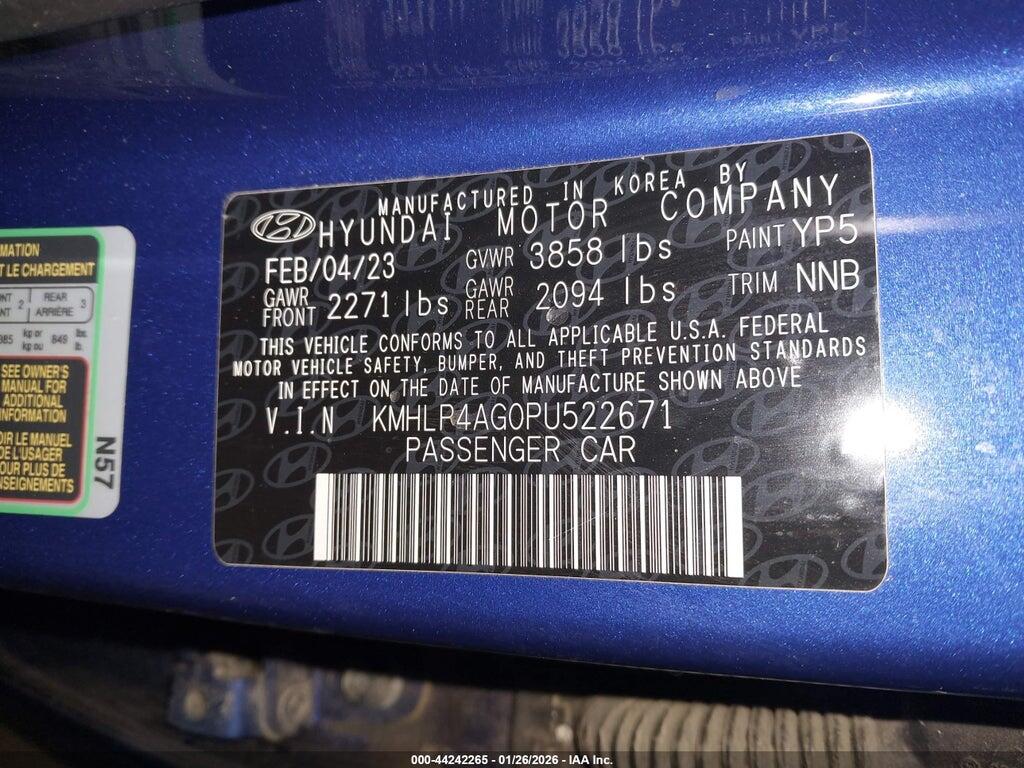 KMHLP4AG0PU522671 2023 HYUNDAI ELANTRA photo no. 9