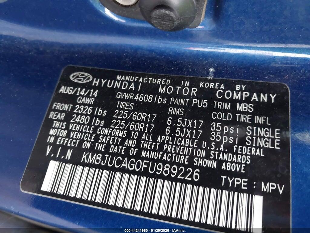 KM8JUCAG0FU989226 2015 HYUNDAI TUCSON photo no. 9