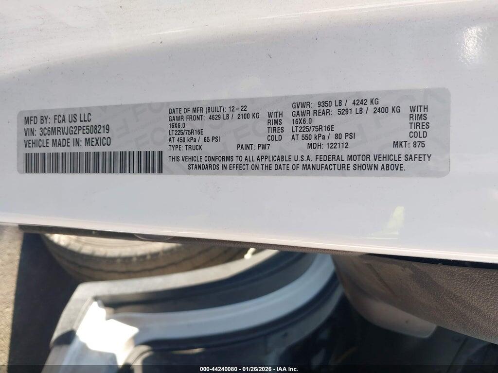3C6MRVJG2PE508219 2023 RAM PROMASTER 3500 photo no. 9