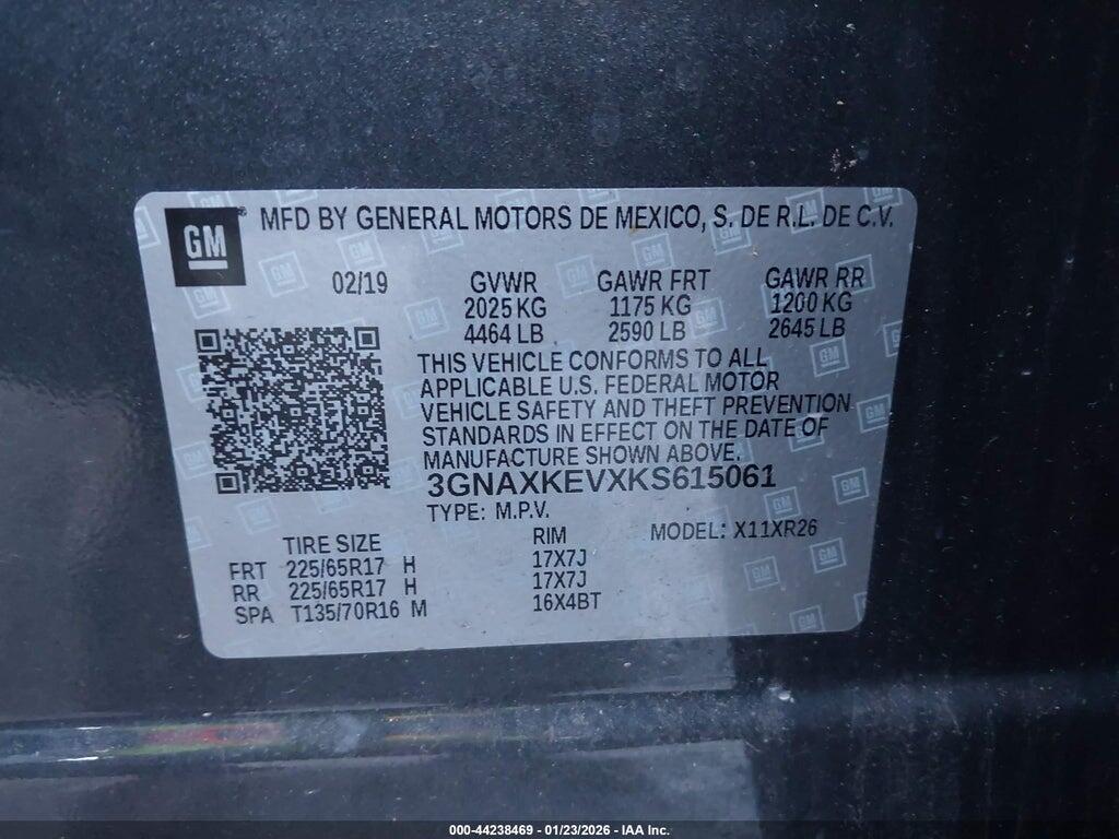 3GNAXKEVXKS615061 2019 CHEVROLET EQUINOX photo no. 9