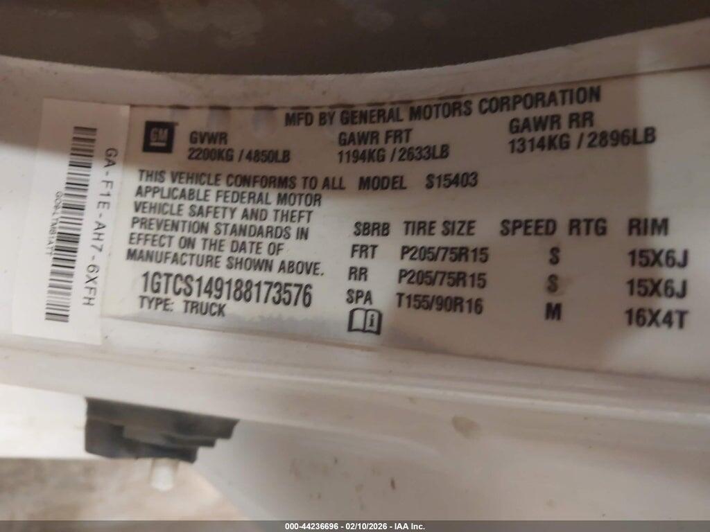 1GTCS149188173576 2008 GMC CANYON photo no. 9