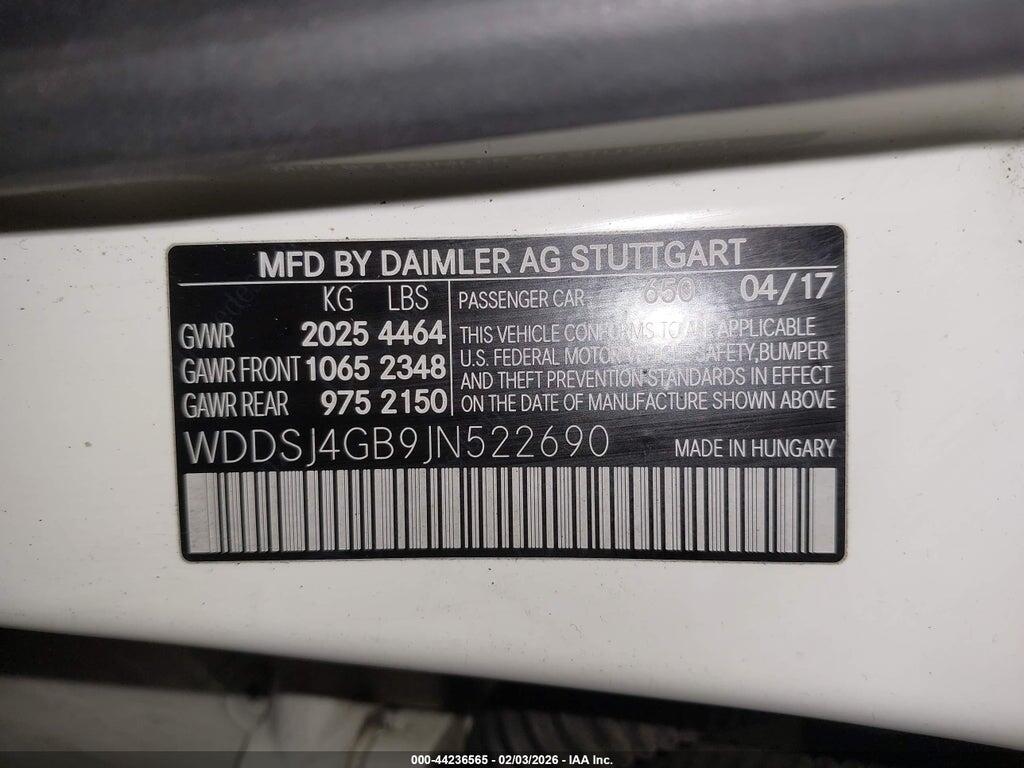 WDDSJ4GB9JN522690 2018 MERCEDES-BENZ CLA 250 photo no. 9