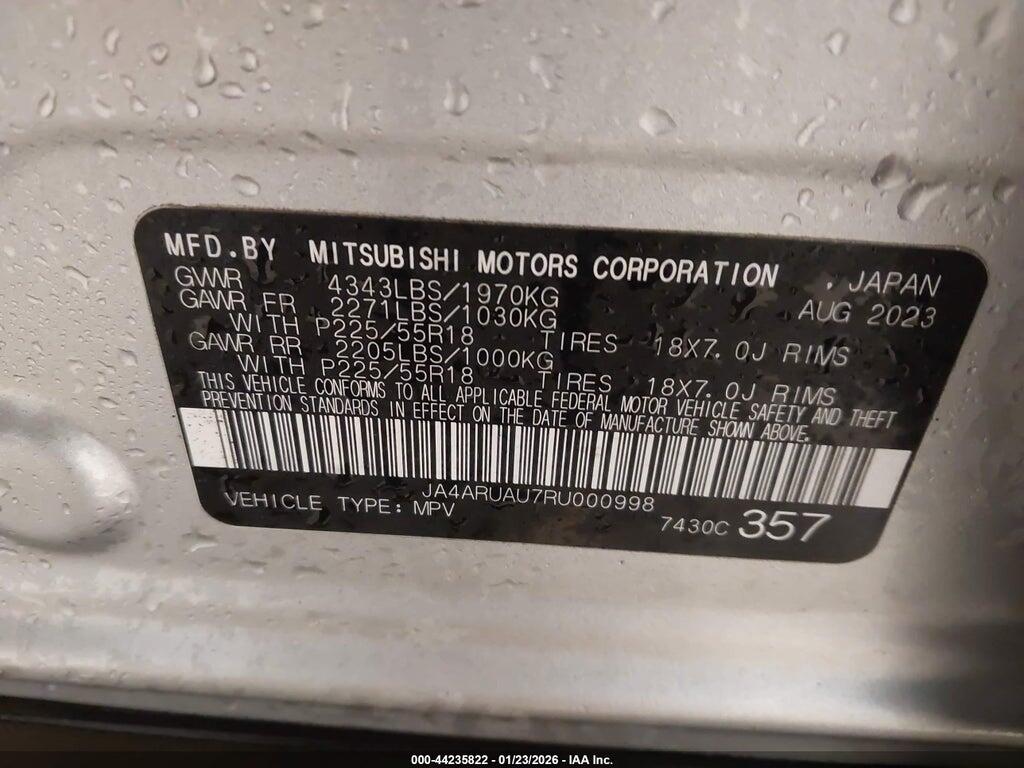 JA4ARUAU7RU000998 2024 MITSUBISHI OUTLANDER SPORT photo no. 9