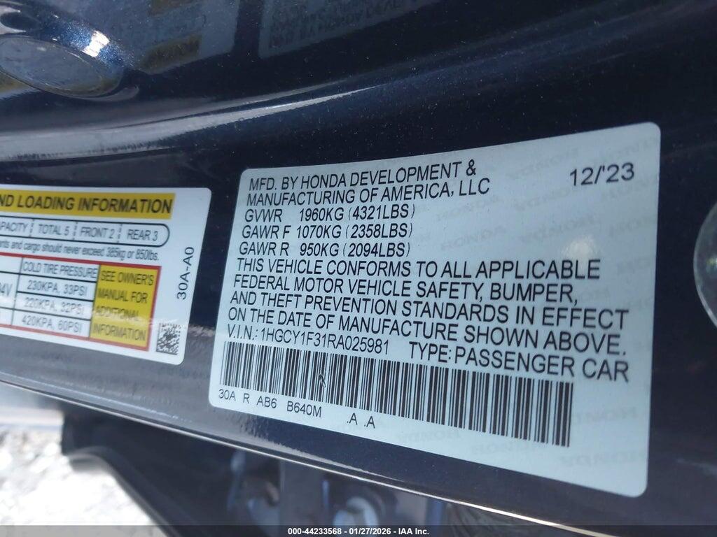 1HGCY1F31RA025981 2024 HONDA ACCORD photo no. 9