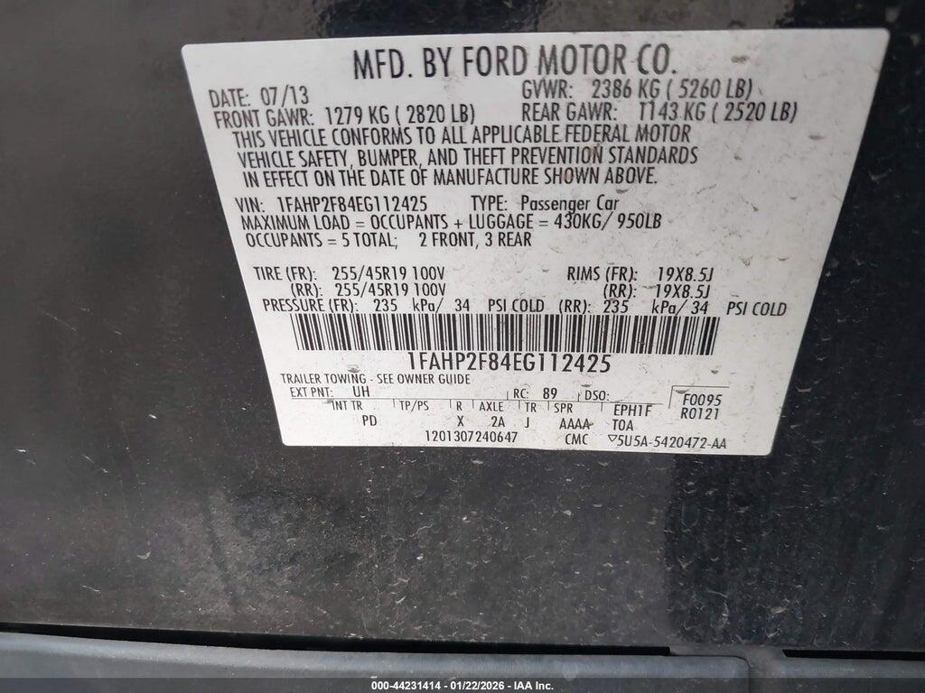 1FAHP2F84EG112425 2014 FORD TAURUS photo no. 9