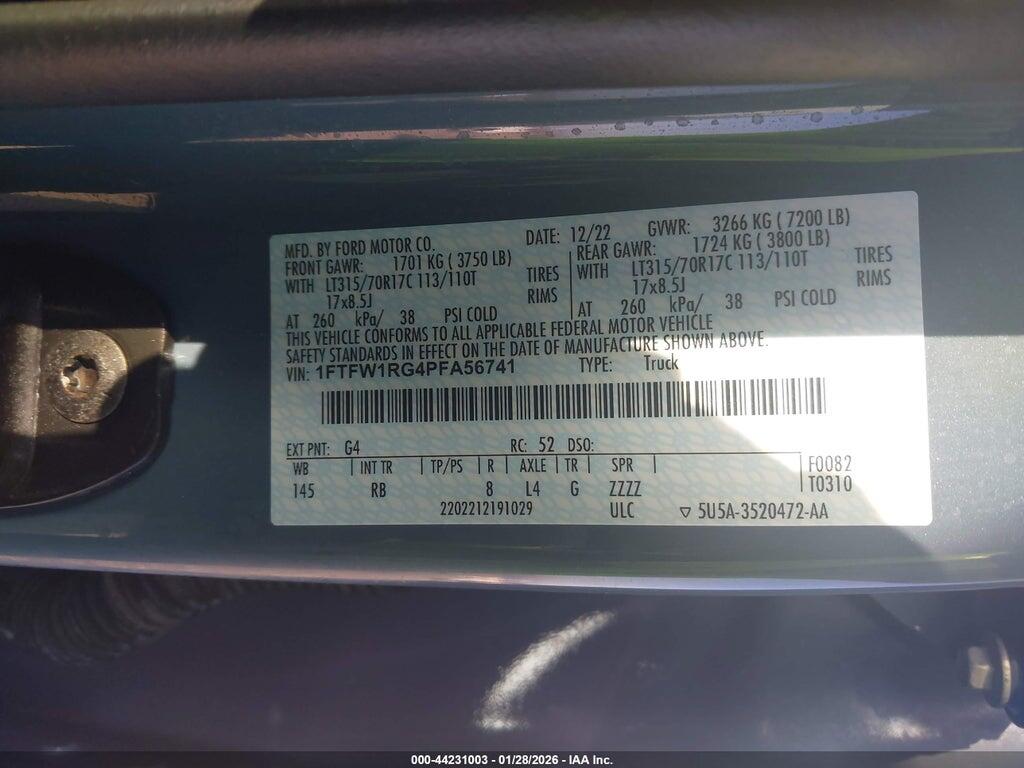 1FTFW1RG4PFA56741 2023 FORD F-150 photo no. 9