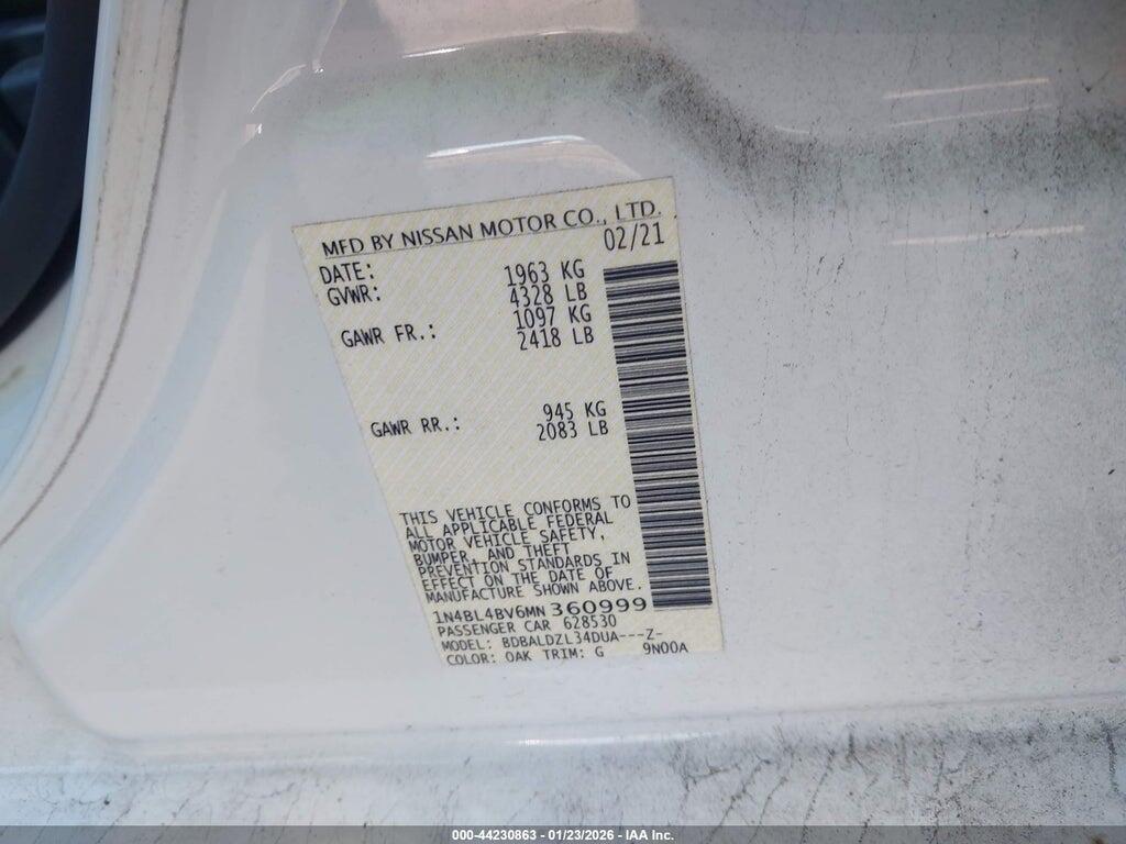 1N4BL4BV6MN360999 2021 NISSAN ALTIMA photo no. 9