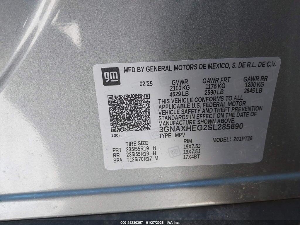 3GNAXHEG2SL285690 2025 CHEVROLET EQUINOX photo no. 9