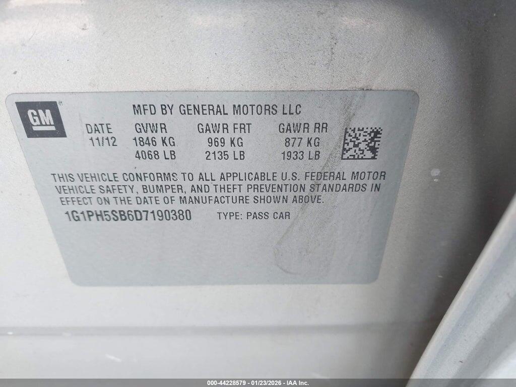 1G1PH5SB6D7190380 2013 CHEVROLET CRUZE photo no. 9