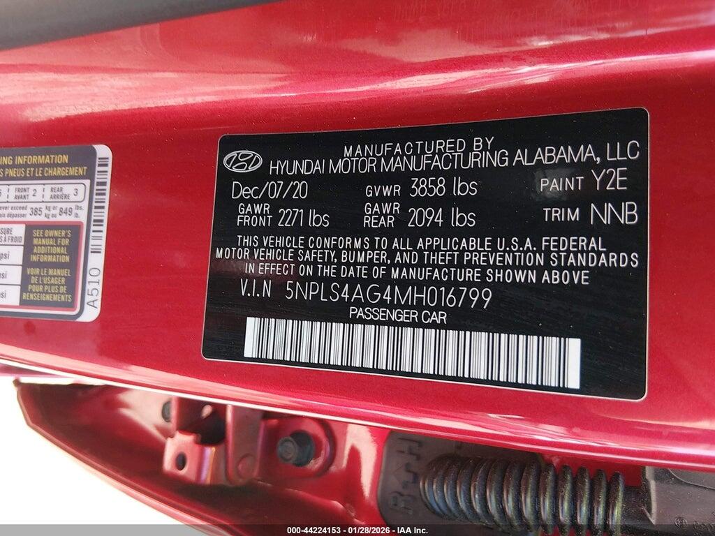 5NPLS4AG4MH016799 2021 HYUNDAI ELANTRA photo no. 9