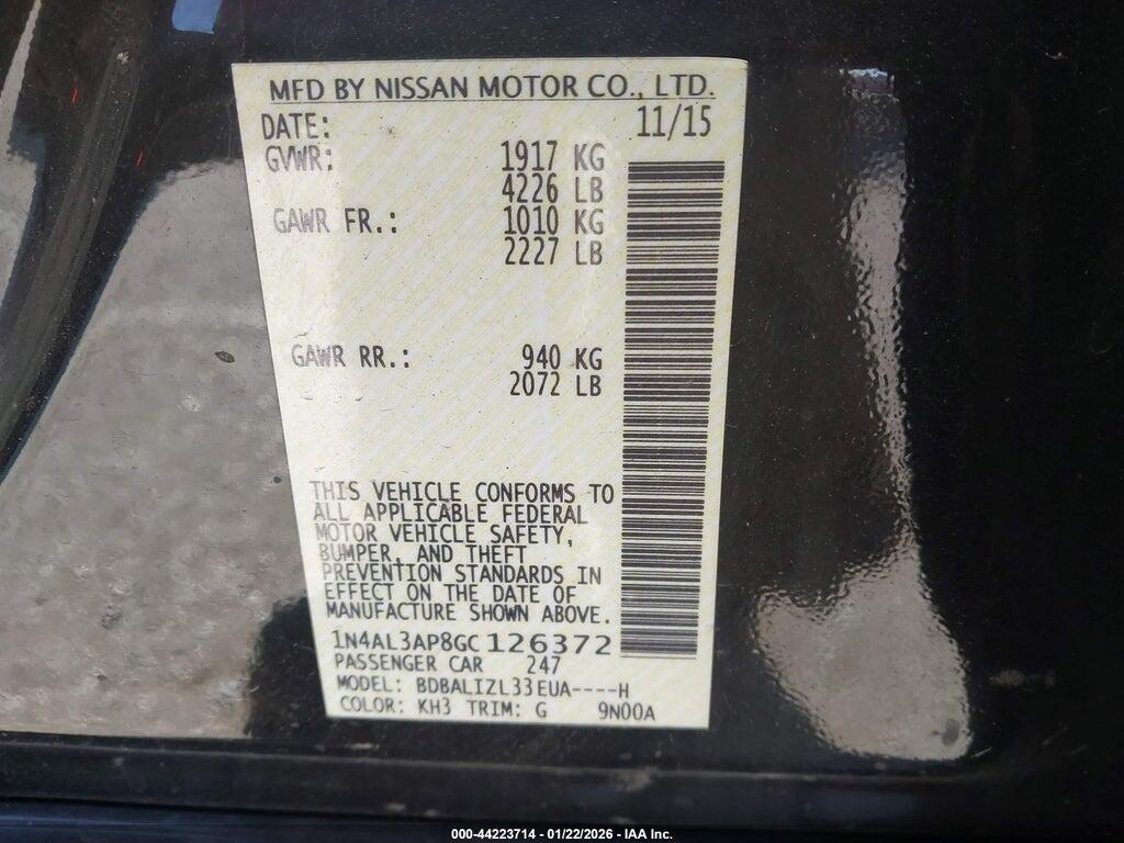 1N4AL3AP8GC126372 2016 NISSAN ALTIMA photo no. 9