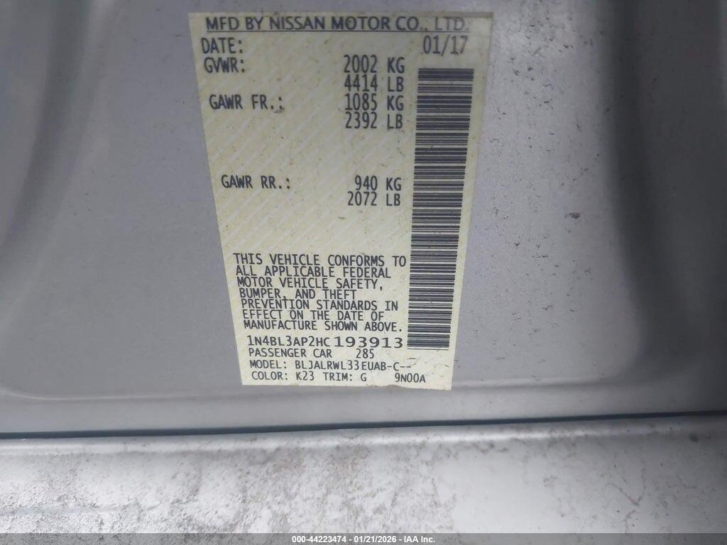 1N4BL3AP2HC193913 2017 NISSAN ALTIMA photo no. 9