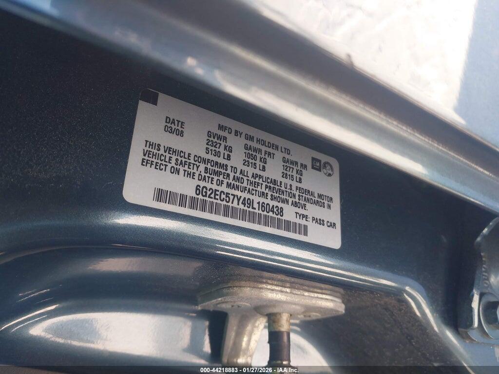 6G2EC57Y49L160438 2009 PONTIAC G8 photo no. 9