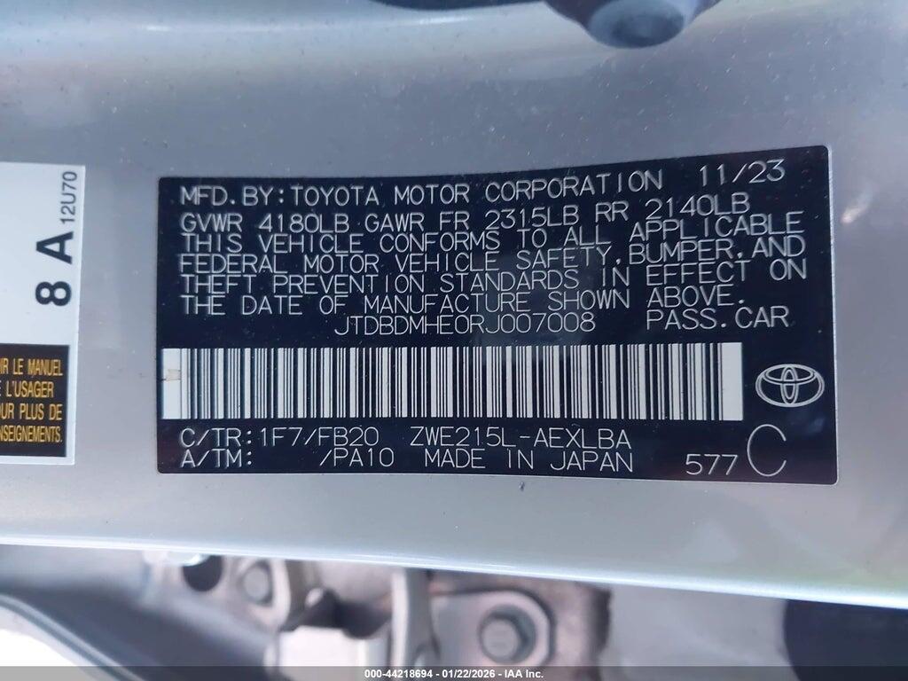 JTDBDMHE0RJ007008 2024 TOYOTA COROLLA photo no. 9