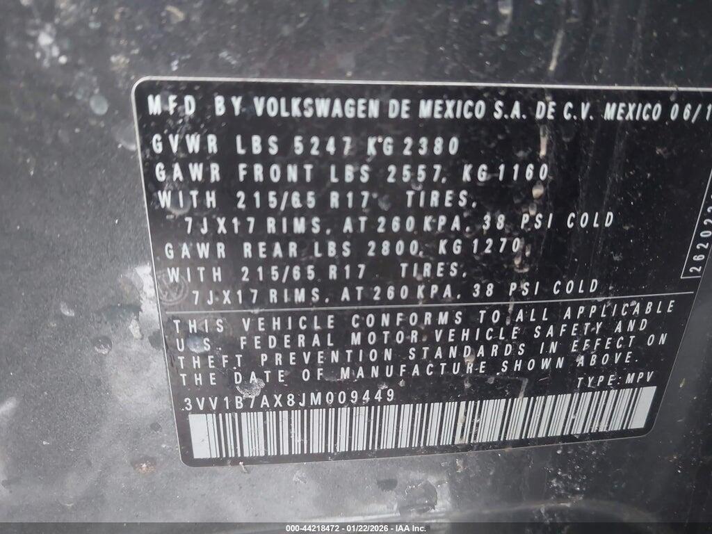 3VV1B7AX8JM009449 2018 VOLKSWAGEN TIGUAN photo no. 9